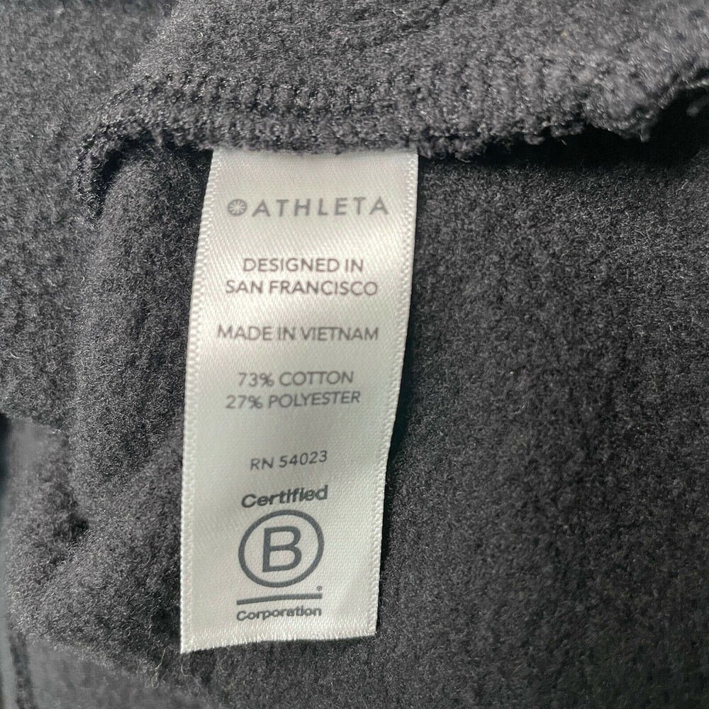 Athleta 24/7 Funnel Neck Pullover Long Sleeve Thick Sweatshirt Black Womens XXS - Picture 8 of 12